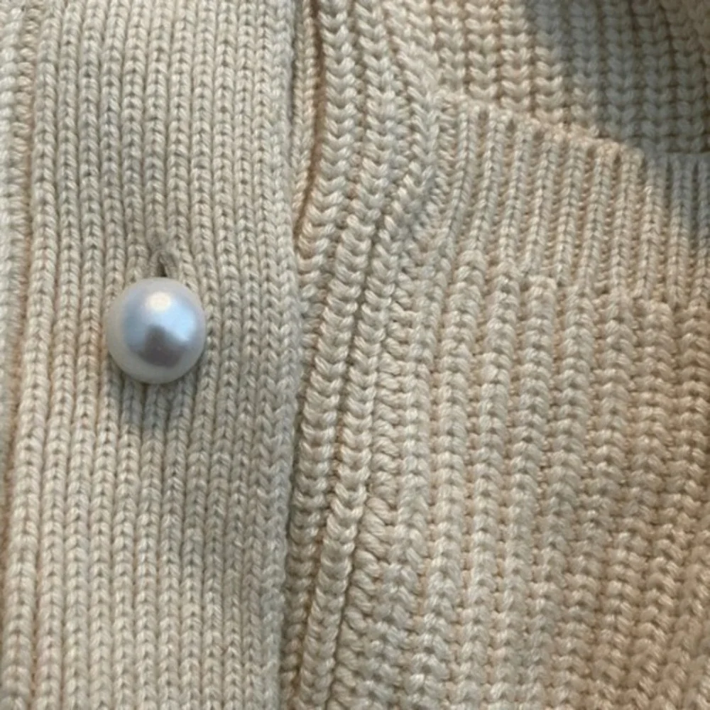 Adam‎ Lippes x RTR Tie Waist Cardigan Sweater Ivory Wool-Blend Ribbed Knit XS